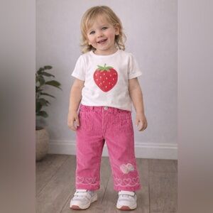 Y2K 2006 strawberry‎ shortcake corduroy pants 12M